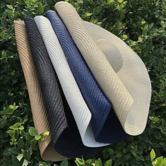 Natural Beige Extra Wide Brim Adjustable Portable Summer Straw Sun Hat - NEW main image 4